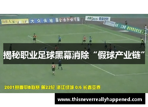 揭秘职业足球黑幕消除“假球产业链”